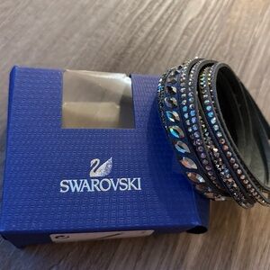 Swarovski charcoal and Silver Crystal Bracelet
